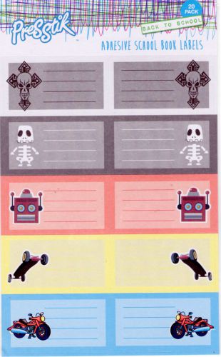 Book Labels Pack of 20 Self Adhesive Labels, Cataloguing Education, Assorted NEW