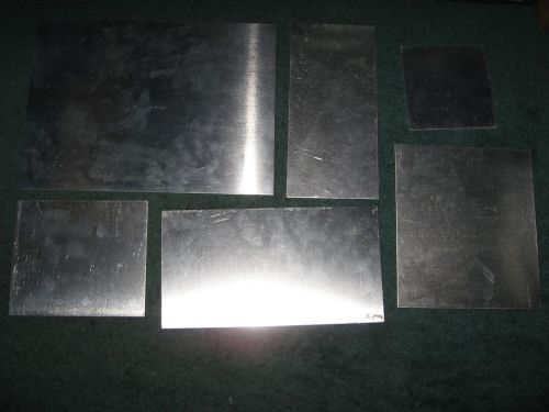 Lot of 6 Aluminum Sheet .06 Remnants Various Dimensions Sizes - USED