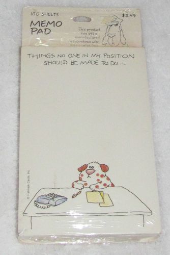 NEW! VINTAGE 1987 HALLMARK CARDS MEMO PAD &#034;THINGS NO ONE SHOULD BE MADE TO DO&#034;