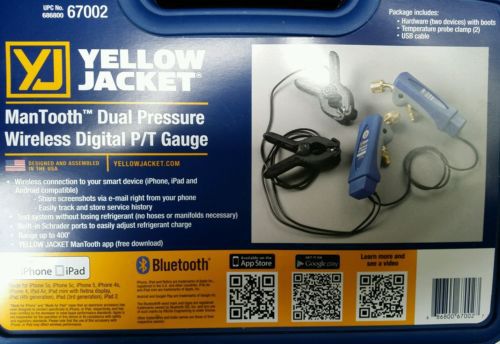 Yellow Jacket 67002 ManTooth Dual Pressure Wireless Digital P/T Gauge - NEW!
