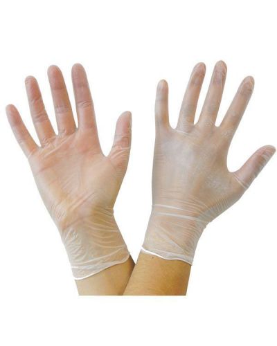 BOX OF 100 VINYL POWDERED FREE CLEAR LATEX DISPOSABLE MEDICAL  MECHANICS GLOVES