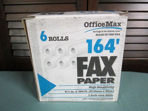 Lot 5 Rolls Fax Paper Office Max 8 1/2in. by 164&#039; High Sensitivity - Supplies
