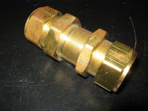 Parker Instrumentation A-lok 16BC16-B Brass Bulkhead 1&#034; Union Fitting - NOS