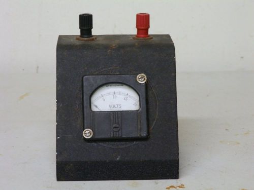 Vintage DC. volt meter with a metal base