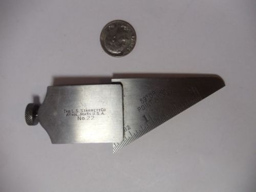 Vintage starrett no.22 ,59° drill point angle gage for rule, 32nds graduations for sale