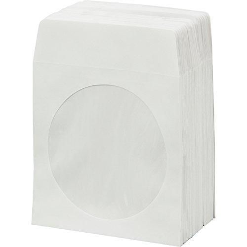 PEC CD DVD White Paper Sleeves 80 Gram with Clear Window New