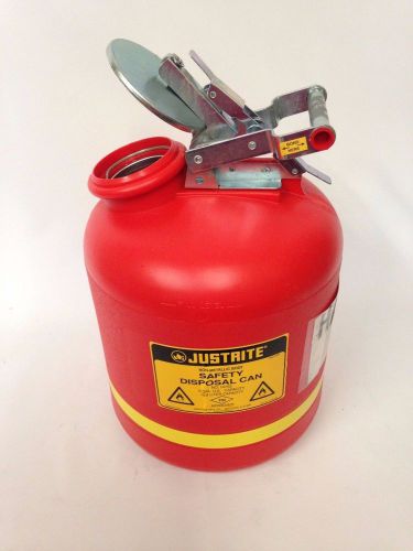 JUSTRITE 14565 Disposal Can, 5 Gal., Red, Polyethylene