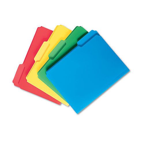 Smead SMD10500 Waterproof Poly File Folders, 1/3 Cut Top Tab, Letter, Assorte…