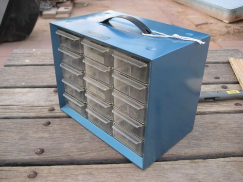 Vintage Old ***AKRO MILS*** Metal 15-Drawer Hardware Cabinet Organizer Tool