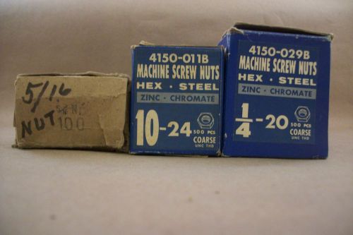 Vintage Lot of Rockford Zinc/Chromate Steel Machine Screw Course Nuts