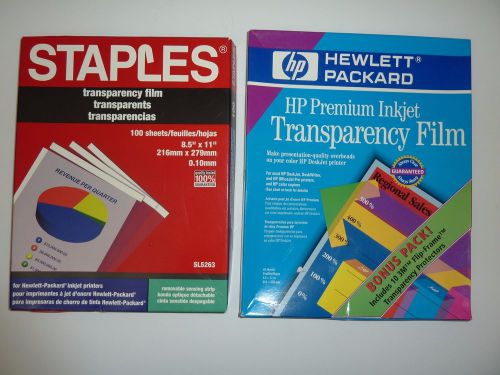 Staples Transparency Film Sheets Hewlett Packard Inkjet Printers SL5263 Lot