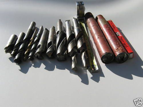 Lot of 11 New &amp; Used large size Morse Taper drill bits