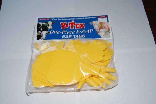 New YTEX Large Blank 1 pc Cow E-Z-AP Ear Tags 25/bag
