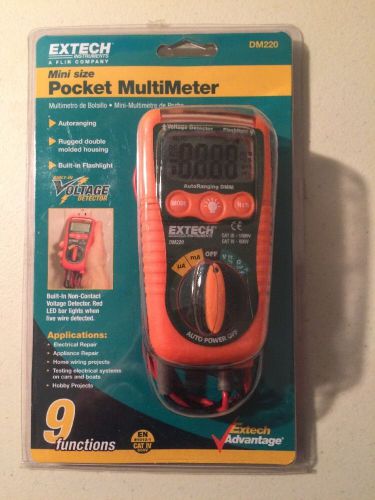 Extech Dm220 Cat Iv Mini Pocket Multimeter W/ Non-Contact Voltage Detector Test