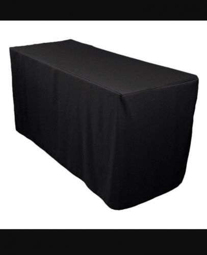 4&#039; ft. x 2.5&#039; ft. Fitted Polyester Tablecloth Table Cover Wedding Banquet Black