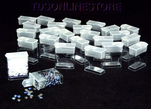 Pack of 25 Rectangle Clear Plastic Storage Tubes With Flip Tops 1.25&#034;