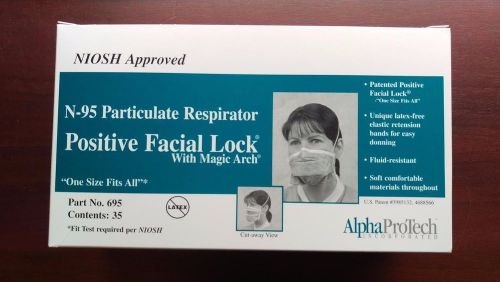 New alpha protech n95 particulate respirator 35/bx #695 for sale