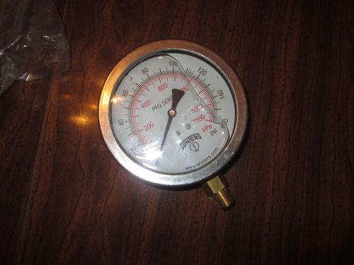 Winters air/water pressure gauge 1/4&#034; npt 0-160 psi for sale