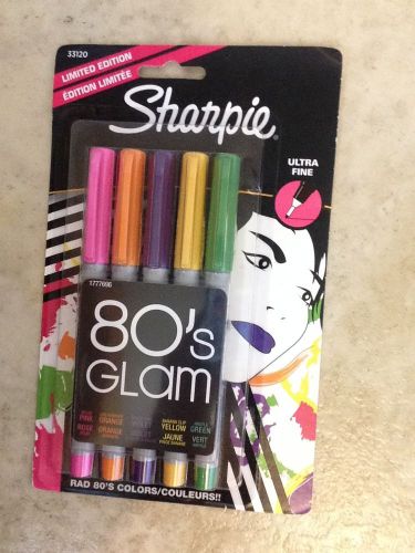 Sharpie Ultra Fine Point Markers 5 Pack 80&#039;s GLAM Limited Edition Color Marker