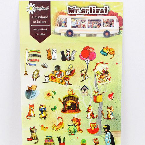 1 sheet Love travel cat Scrapbook Calendars notebook diary Planner Deco sticker