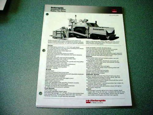 Cedarapids Grayhound CR451 Rubber Tire Paver Brochure