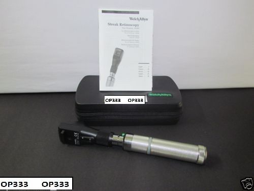 Welch allyn 3.5v streak retinoscope with dry battery handle in zipper case 18242 for sale