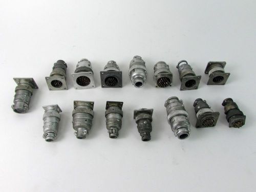 9 Mated Pairs of ITT Cannon Standard K Electrical Connectors w/ Contacts