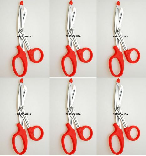 6 EMS Utility Scissors Serrated Blade Orange Color Handle NEW EMT EMS Shears