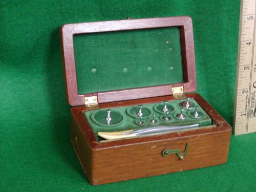 Laboratory sargent scale weights with wooden box for sale