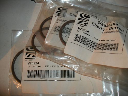 LOT OF 4 WAUKESHA (3) V70220 O-RING 220 FDA VITON (1) V70224 224 FDA VITON