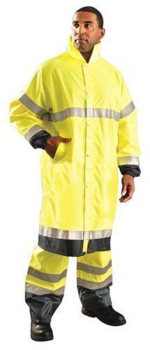OCCUNOMIX LUX-TJRE-YXL 48&#034; Extended Rain Coat - Unisex - Polyester - Yellow - XL