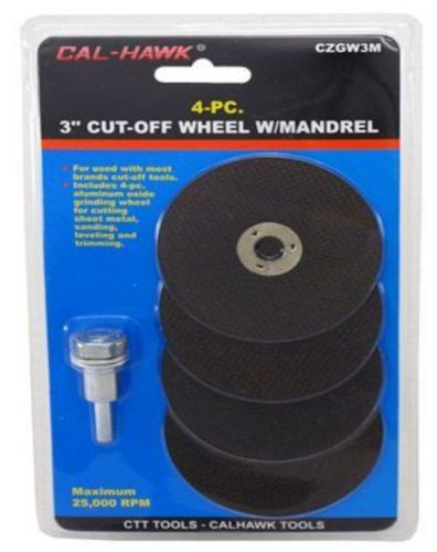 4 pc 3&#034; cut off wheels aluminium oxide grinding with mandrel new for sale