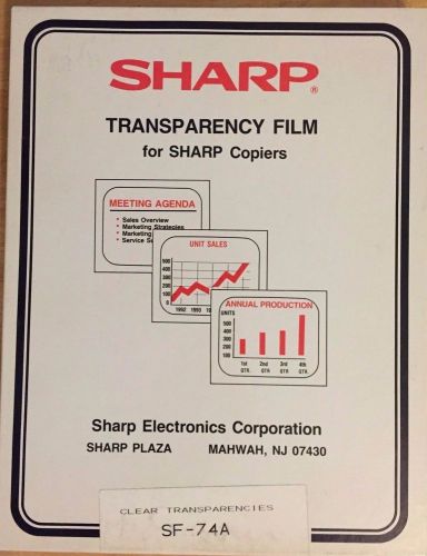 Sharp Transparency Film, SF-74A  Box of 100 Clear Transparencies