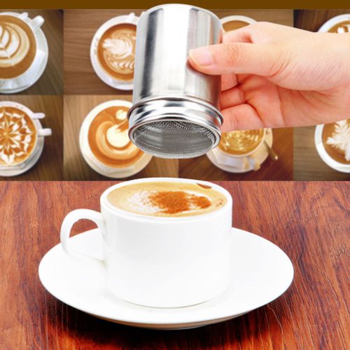 Stainless Stell Mesh Shaker Dust Powder Sugar Coffee Chocolate Cocoa Fine Decor