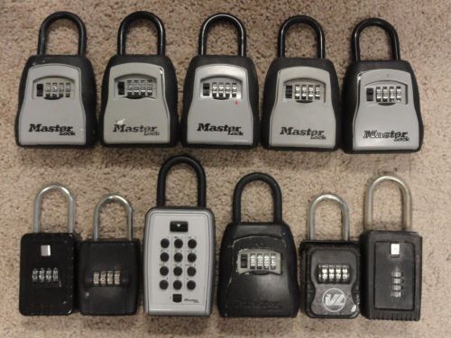 Lot of (11) Locked Realtors Combination Security Combo Key Lockboxes,Real Estate