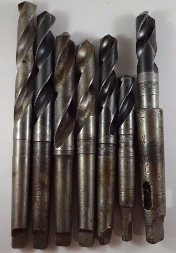 High speed steel taper shank drill bit lathe usa lot of 7 bits morse national for sale