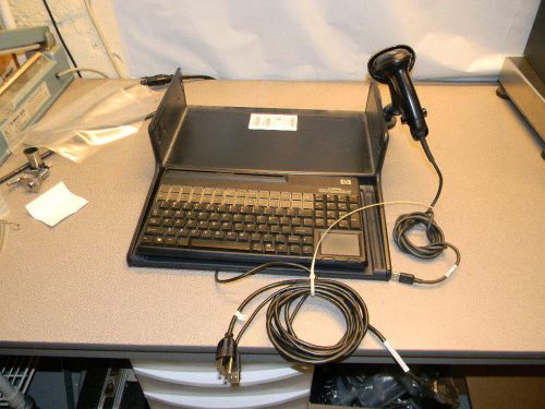 HP POS 106key Keyboard With Stripe Reader 492245-001, BCR 417932-001, Holder