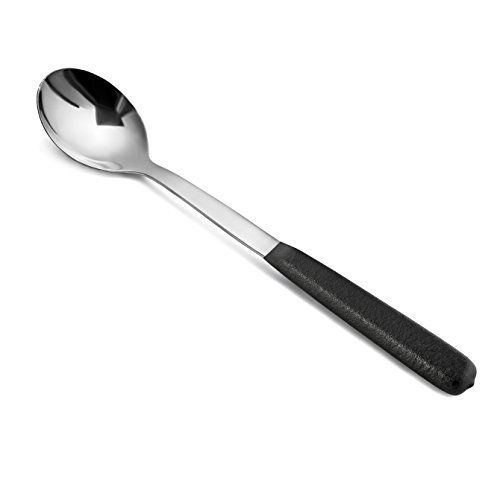 New Star Foodservice 52206 Hollow Cool Touch Coating Handle Solid Serving Spoon,
