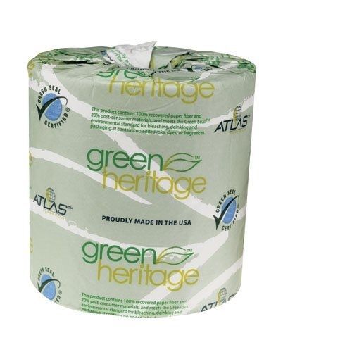 Green Heritage 276 2-Ply Bathroom Tissue, 4.1&#034; Length x 3.1&#034; Width, (Case of 96