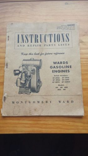 Montgomery Ward gasoline engine instruction manual repair parts list 87-559