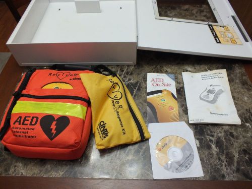 Used Defibtech Reviver View AED DDU-C2300EN With Case, CD, Prep Kit and Cabinet