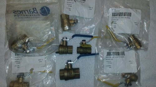 Lot Of (8) New Ball Valves (4) 1/2&#034;  (1)  3/4&#034; And  (3) 3/8&#034;