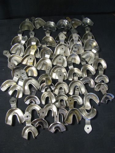 57 metal dental impression trays caulk rim-lock varied sizes for sale