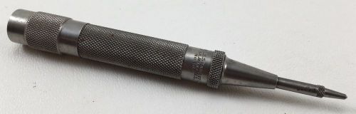 STARRETT NO.18A AUTOMATIC CENTER PUNCH W/ ADJUSTABLE STROKE KNURLED HANDLE 5 IN