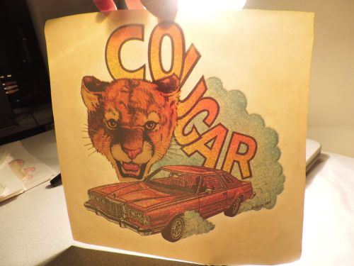 COUGAR CAR AUTO AUTOMOBILE IRON ON T Shirt ROACH Transfer 36a Free shipping