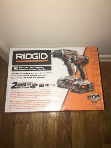 Ridgid x4 18-volt lithium ion cordless drill and impact driver combo kit r9602 for sale