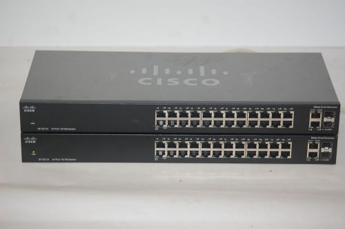-LOT OF 2- CISCO SF102-24 V02 24-Port 10/100 Switch with Gigabit Uplinks