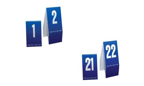 Plastic Table Numbers 1-40- Blue w/white number, Tent style, Free shipping