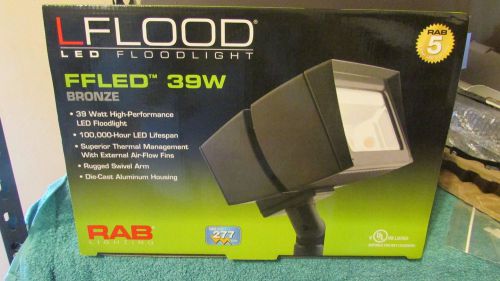 Rab ffled39 39 watt  flood light fixture floodlight cool light 5100k bronze for sale