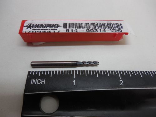 Cnc 3/64 micro carbide end mill 4fl accupro 3/64&#034; x 1/8&#034; x 9/64&#034; x 1-1/2&#034; for sale